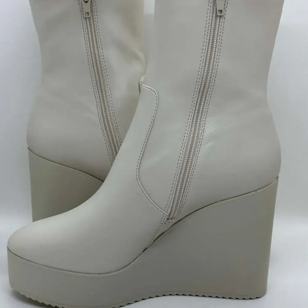 NEW! Steve Madden Witness Wedge Bootie in Bone - Picture 7 of 9